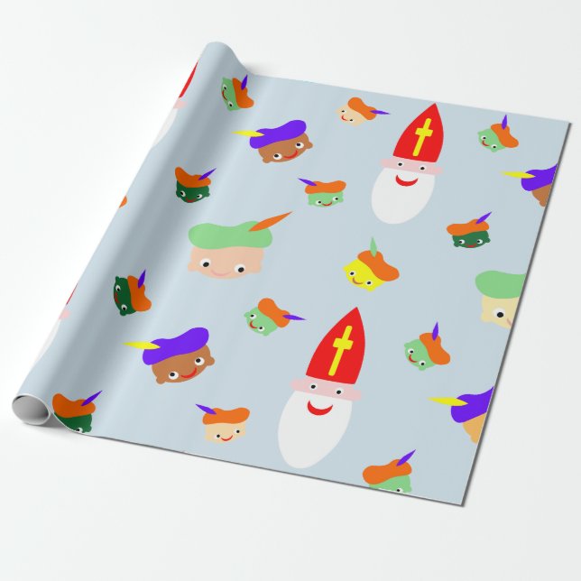 Papel De Regalo Vrolijk Sinterklaas pakpapier (Desenrollado)