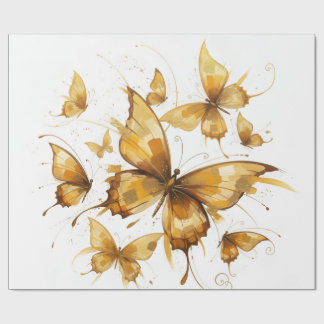 Papel De Regalo Vuelo Dorado
