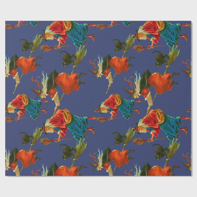 Papel De Regalo Vuelos nocturnos de Halloween (Superficie plana)