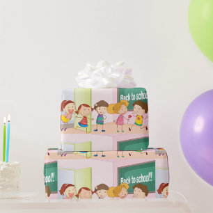 Papel De Regalo Vuelta al cole niños felices niños aprendiendo