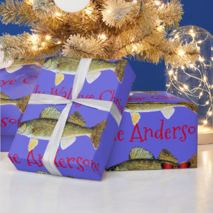 Papel De Regalo Walleye Pike "Ten un Navidad alegre"