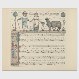 Papel De Regalo Walter Crane Baa Baa Oveja Negra Rima Infantil