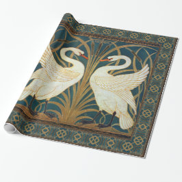 Papel De Regalo Walter Crane Swan, Rush E Iris Art Nouveau