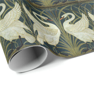 Papel De Regalo Walter Crane Swan & Rush e Iris victoriano