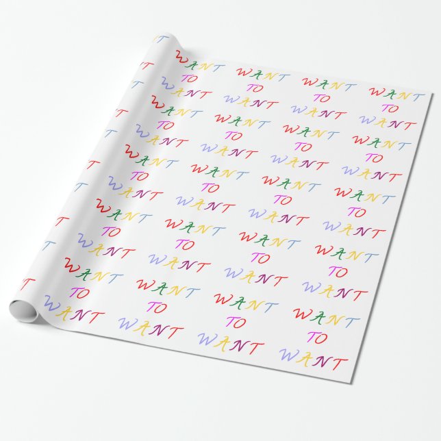 Papel De Regalo want to want multicolore (Desenrollado)