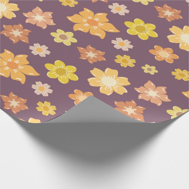 Papel De Regalo Warm Golden Autumom Bloom Seamless Birday Gifts (Esquina)