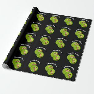 Papel De Regalo Warrin Peace Funny Pea Pun Dark BG