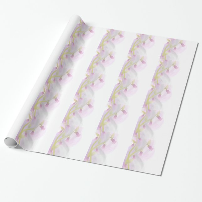 Papel De Regalo Wash acuarela de las campanas plateadas (Desenrollado)
