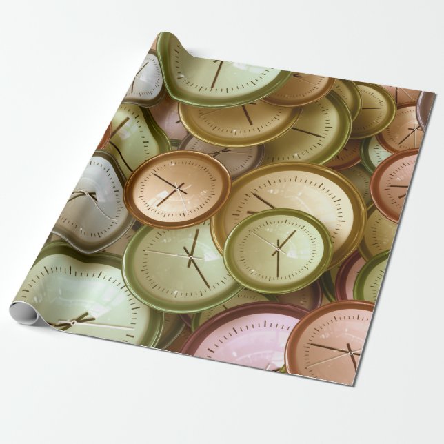 Papel De Regalo Watch Clock Office Work School Club Shop Crystals (Desenrollado)