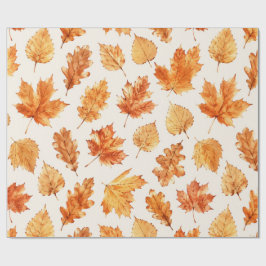 Papel De Regalo Watercolor Autumn Leaves Wrap