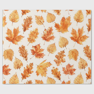 Papel De Regalo Watercolor Autumn Leaves Wrap
