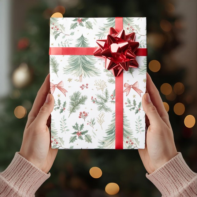 Papel De Regalo Watercolor Christmas Greenery Wrapping Paper (Subido por el creador)