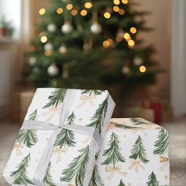 Papel De Regalo Watercolor Christmas Tree Wrapping Paper
