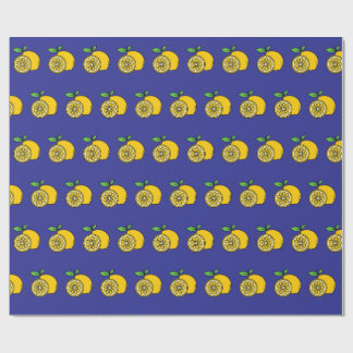 Papel De Regalo Watercolor Citrus & Blue Mediterranean Tile Gift