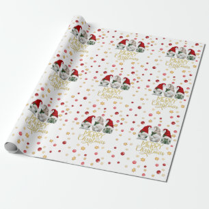 Papel De Regalo Watercolor Cute Tres Gnomes Feliz Navidad