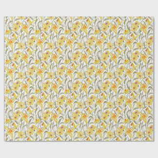 Papel De Regalo Watercolor Daffodil Floral Garden Spring