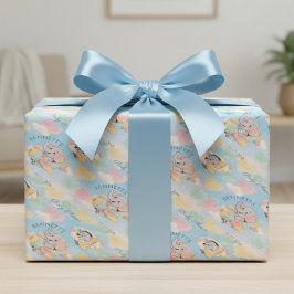 Papel De Regalo Watercolor Elephant Airplane Baby Shower Pattern