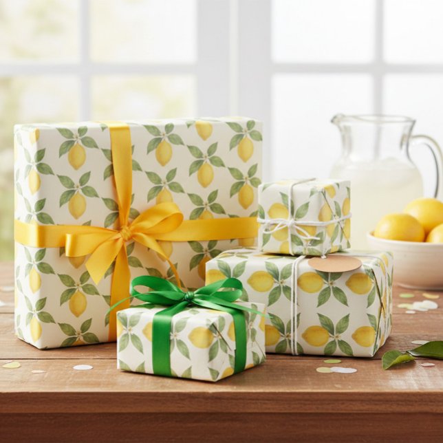 Papel De Regalo Watercolor Lemon Wrapping Paper (Subido por el creador)