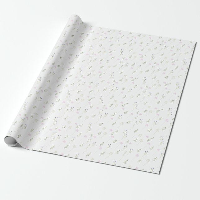 Papel De Regalo Watercolor Little Wildflower (Desenrollado)