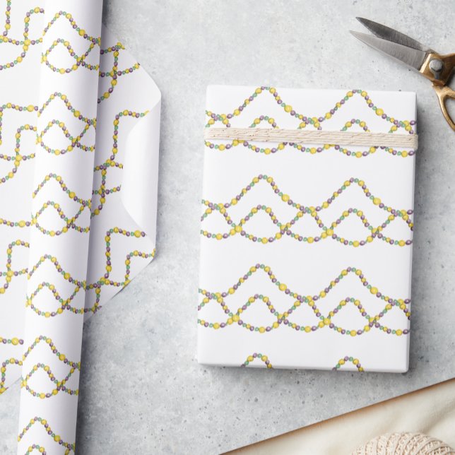 Papel De Regalo Watercolor Mardi Gras Beads (Subido por el creador)