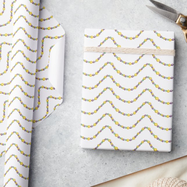 Papel De Regalo Watercolor Mardi Gras Beads (Subido por el creador)