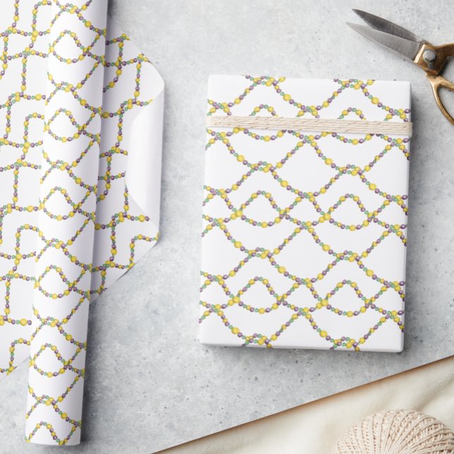 Papel De Regalo Watercolor Mardi Gras Beads (Subido por el creador)