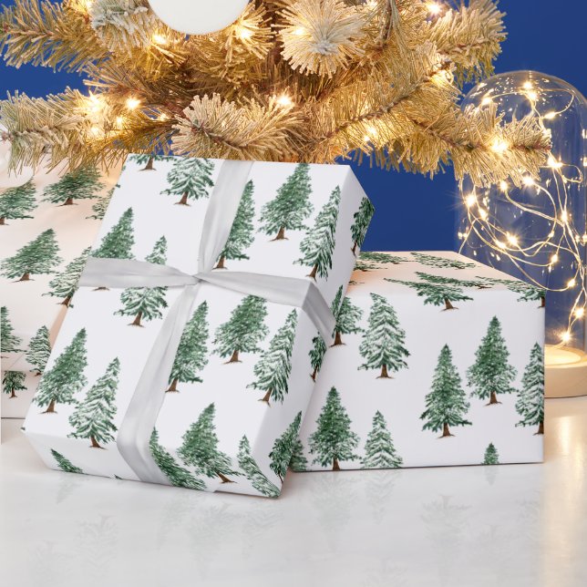 Papel De Regalo Watercolor Pine Cones Navidad Tree Holiday (Vacaciones)