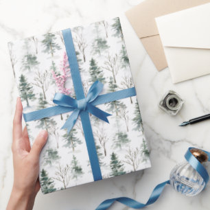 Papel De Regalo Watercolor Pine Cones Navidad Tree Holiday