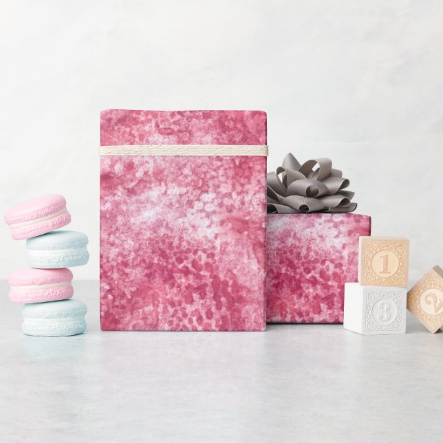 Papel De Regalo Watercolor rosa rosa dorado (Baby Shower)