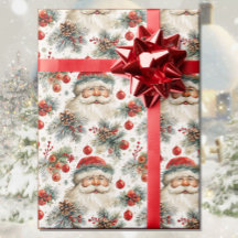 Watercolor Santa Claus Navidades Country Cottage