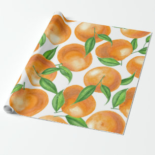 Papel De Regalo Watercolor tangerines