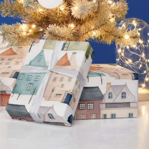 Papel De Regalo Watercolor Village Magic