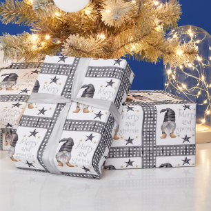 Papel De Regalo Watercolor Winter Gnome en Navidades de verificaci