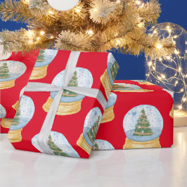 Papel De Regalo Waterglobos de árboles de Navidad