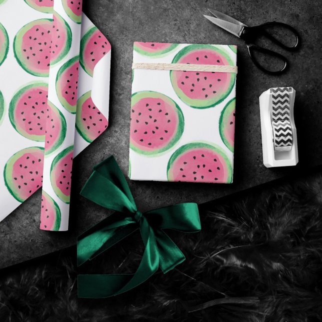Papel De Regalo Watermelon Fun | Árbol acuático de frutas de veran (Subido por el creador)