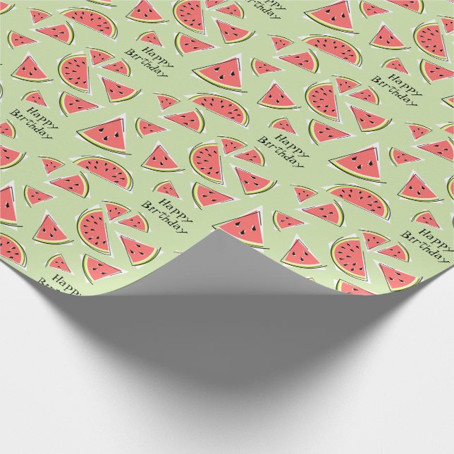 Papel De Regalo Watermelon Green Multi Happy Birday (Esquina)