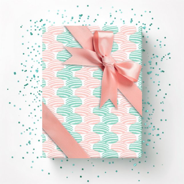 Papel De Regalo Wave Weave in Teal and Flamingo (Subido por el creador)