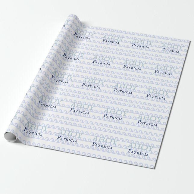 Papel De Regalo Waves Ahoy Personalizado (Desenrollado)