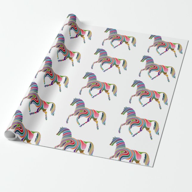 PAPEL DE REGALO WAVY RAINBOW HORSE (Desenrollado)