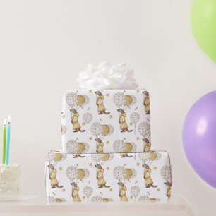 Papel De Regalo Weasel Adorable vestido con globos amarillos