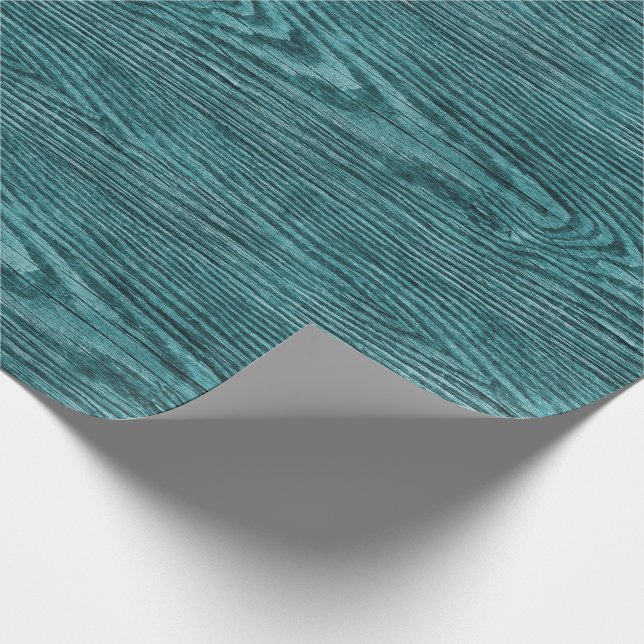 Papel De Regalo Weathered Wood Texture Aqua (Esquina)