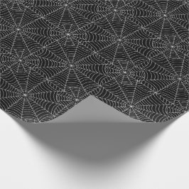 Papel De Regalo Web de araña de Halloween en negro