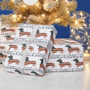 Papel De Regalo Weenie El Pueblo Dachshund 4 De Julio