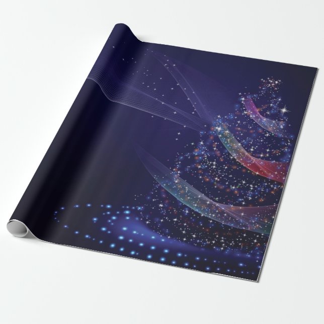 Papel De Regalo Weihnachtsgeschenkpapier in Blau (Desenrollado)