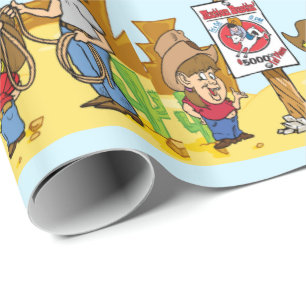 Papel De Regalo Western Cowboy Cowgirl Rodeo Mutton Bustin