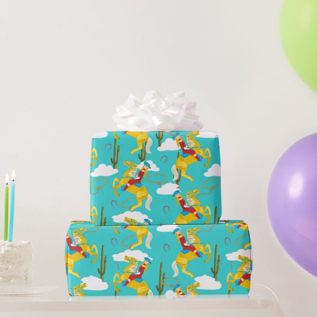 Papel De Regalo Western Cowgirl Retro Pattered (Regalos de fiesta)