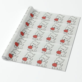 Papel De Regalo Westie con el corazón