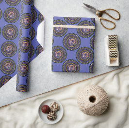 Papel De Regalo Whimsical Aries Zodiac Rótulo Polka Dot Mandala