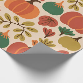 Papel De Regalo Whimsical Call Fall Halloween Calabaza Seamle