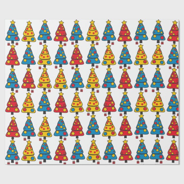 Papel De Regalo Whimsical Christmas Trees (Superficie plana)